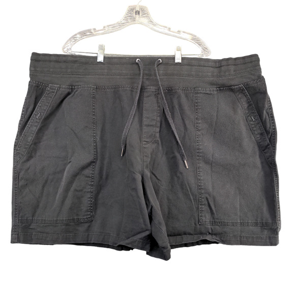 Terra & Sky Women's Chino Shorts Black Size 4X 28W-30W Cotton Blend - Picture 1 of 11
